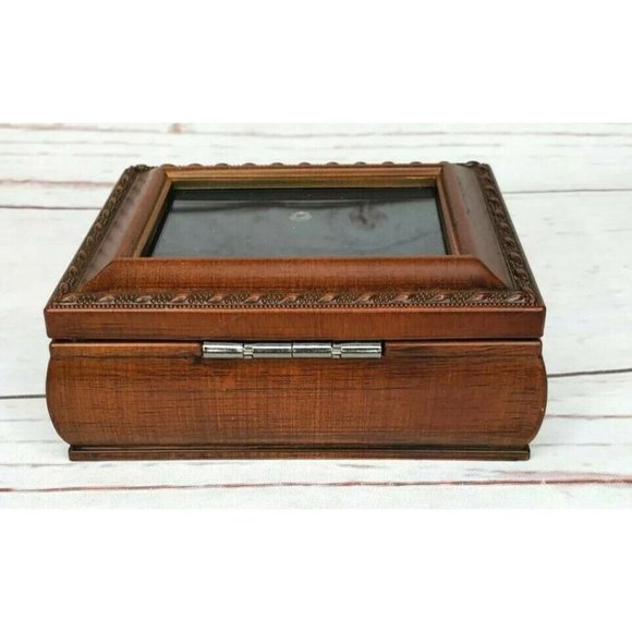 Rare Design Small Wooden Velvet Interior Picture Frame & Jewelry Box - Picture 4 of 12